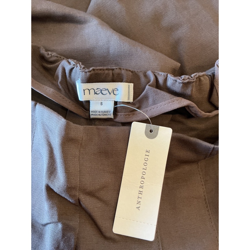 Anthropologie Mauve Pleated Barrel Trousers Brown Size Small New With Tags - Picture 5 of 7